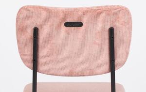 Růžová manšestrová barová židle ZUIVER BENSON 76 cm