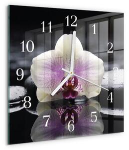 Skleněné hodiny Orchidej zskb-30x30-00087360