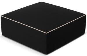 Černá čalouněná podnožka MICADONI Ruby 93 x 93 cm
