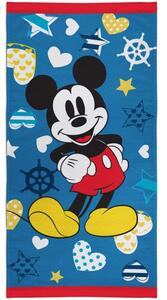 Plážová osuška Mickey Mouse - Disney - motiv Nautical - 100% bavlna, froté s gramáží 320 g/m² - 70 x 140 cm