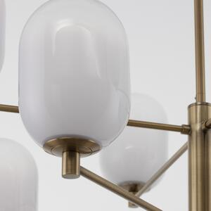 Bílo-zlaté skleněné závěsné světlo Nova Luce Balor 80 cm