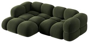-25 % Dny MOMENTI– Cosmopolitan Design Zelená sametová rohová pohovka Loretto 250 cm, levá