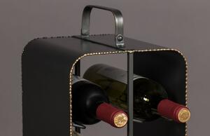Černý kovový stojan na víno DUTCHBONE Stalwart