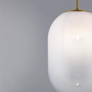 Bílé skleněné závěsné světlo Nova Luce Chrysi 24 cm