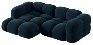 -25 % Dny MOMENTI– Cosmopolitan Design Tmavě modrá sametová rohová pohovka Loretto 250 cm, levá
