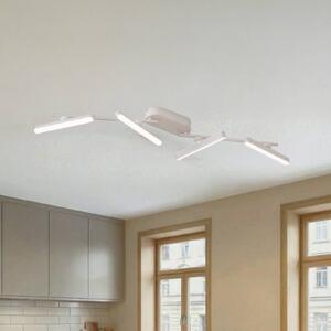 Lindby LED reflektor Eldrin, bílý, 4 světla, světelný pásek, stmívatelný, Bílá / opál, Obývací pokoj / jídelna, kov, Moderní