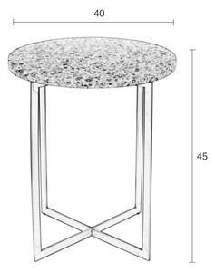 Růžový terrazzo odkládací stolek ZUIVER LUIGI ROUND 40 cm