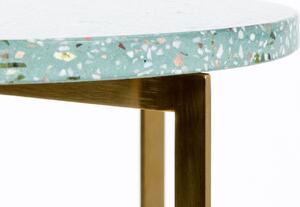 Zelený terrazzo odkládací stolek ZUIVER LUIGI ROUND 40 cm