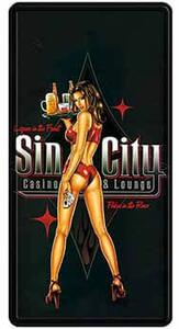 Ceduľa značka Sin City Casino 30,5cm x 15,5cm Plechová tabuľa