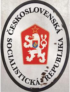 Ceduľa Československá Socialistická Republika - historická tabuľa ČSSR 40cm x 30cm Plechová tabuľa