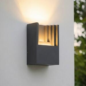 Lindby LED venkovní nástěnné svítidlo Aurali, 1 svítidlo, černé, IP65, Černá, Hliník, Moderní