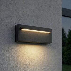 Lucande Venkovní nástěnné svítidlo Joril, 25 cm, černé, IP65, Černá, Hliník, Moderní