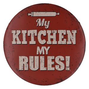 Ceduľa My Kitchen My Rules! 30x30 cm Plechová tabuľa
