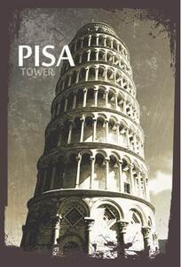 Ceduľa Torre De Pisa Tower - ceduľa 30cm x 20cm Plechová tabuľa