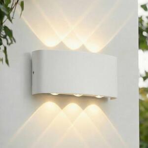 Lindby LED venkovní nástěnné svítidlo Ithan, 3-ramenné, bílé, 17 cm, Bílá / opál, Hliník, Moderní