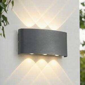 Lindby LED venkovní nástěnné svítidlo Ithan, 3-ramenné, antracitové, 17 cm, Černá, Hliník, Moderní
