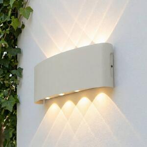 Lindby LED venkovní nástěnné svítidlo Ithan, 5ramenné, bílé, 27 cm, Bílá / opál, Hliník, Moderní