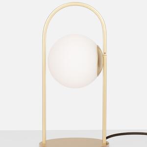 Bílo-zlatá skleněná stolní LED lampa Nova Luce Hook