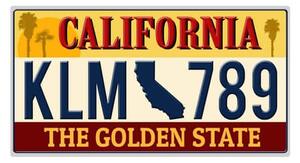 Ceduľa California - The Golden State 30,5cm x 15,5cm Plechová tabuľa