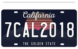 Ceduľa California - The Gold State 30,5cm x 15,5cm Plechová tabuľa