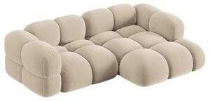 -25 % Dny MOMENTI– Cosmopolitan Design Světle béžová sametová rohová pohovka Loretto 250 cm, pravá