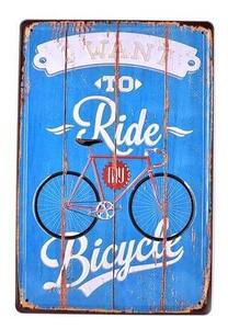 Ceduľa Ride To Bicycle Vintage style 30cm x 20cm Plechová tabuľa