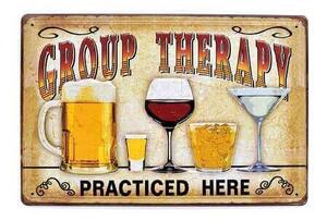Ceduľa Group Therapy Vintage style 30cm x 20cm Plechová tabuľa