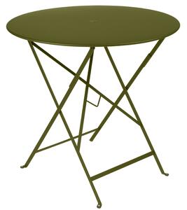 Zelený kovový skládací stůl Fermob Bistro Ø 77 cm - odstín pesto