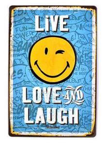 Ceduľa Live Love Laught Vintage style 30cm x 20cm Plechová tabuľa