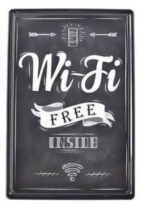 Ceduľa Wi-Fi Free Vintage style 30cm x 20cm Plechová tabuľa
