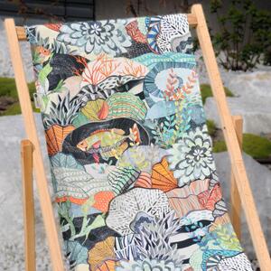 BOHOLOGY Dřevěné zahradní lehátko Marine s barevným sedákem
