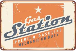 Ceduľa Gas Station - Premium Gasoline 30cm x 20cm Plechová tabuľa