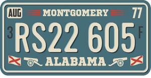 Ceduľa USA značky - Alabama 30,5cm x 15,5cm Plechová tabuľa
