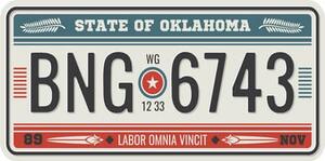 Ceduľa USA značky - Oklahoma 30,5cm x 15,5cm Plechová tabuľa