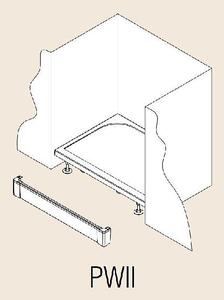 SanSwiss Marblemate - Hliníkový přední panel pro obdélníkovou nebo čtvercovou vaničku vaničku, I-panel, 1 strana, 1000 mm - vanička bílá PWII10004