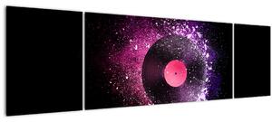 Obraz - Vinylová deska v růžovo-fialových (170x50 cm)