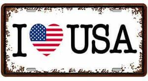 Ceduľa značka I love USA 30,5cm x 15,5cm Plechová tabuľa