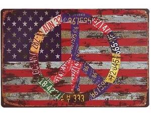 Ceduľa USA vlajka 30cm x 20cm Plechová tabuľa