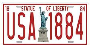 Ceduľa značka I USA 1884 30,5cm x 15,5cm Plechová tabuľa