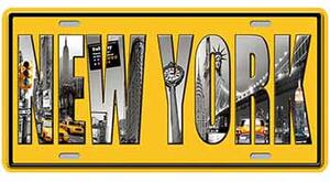 Ceduľa značka NEW YORK 30,5cm x 15,5cm Plechová tabuľa