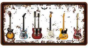 Ceduľa značka gitary 30,5cm x 15,5cm Plechová tabuľa
