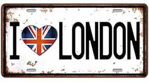 Ceduľa značka I love London 30,5cm x 15,5cm Plechová tabuľa