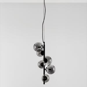 Kouřově šedé skleněné závěsné světlo Nova Luce Odillia 28 cm