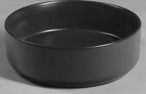 Isvea INFINITY ROUND keramické umyvadlo na desku, průměr 36x12 cm, černá mat 10NF65036B