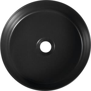 Isvea INFINITY ROUND keramické umyvadlo na desku, průměr 36x12 cm, černá mat 10NF65036B