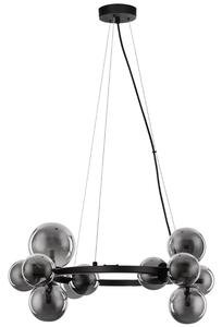 Kouřově šedé skleněné závěsné světlo Nova Luce Odillia 64,2 cm