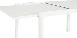 Bílý hliníkový zahradní rozkládací stůl Bizzotto Pelagius 135/270 x 90 cm