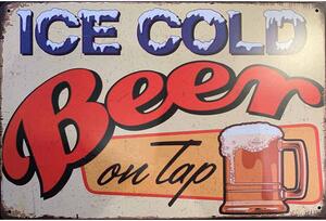Ceduľa Ice Cold Beer 30cm x 20cm Plechová tabuľa