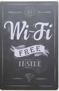 Ceduľa Wi Fi Free 30cm x 20cm Plechová tabuľa