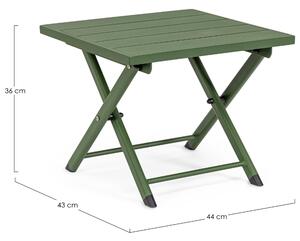 Zelený hliníkový zahradní odkládací stolek Bizzotto Taylor 44 x 43 cm
